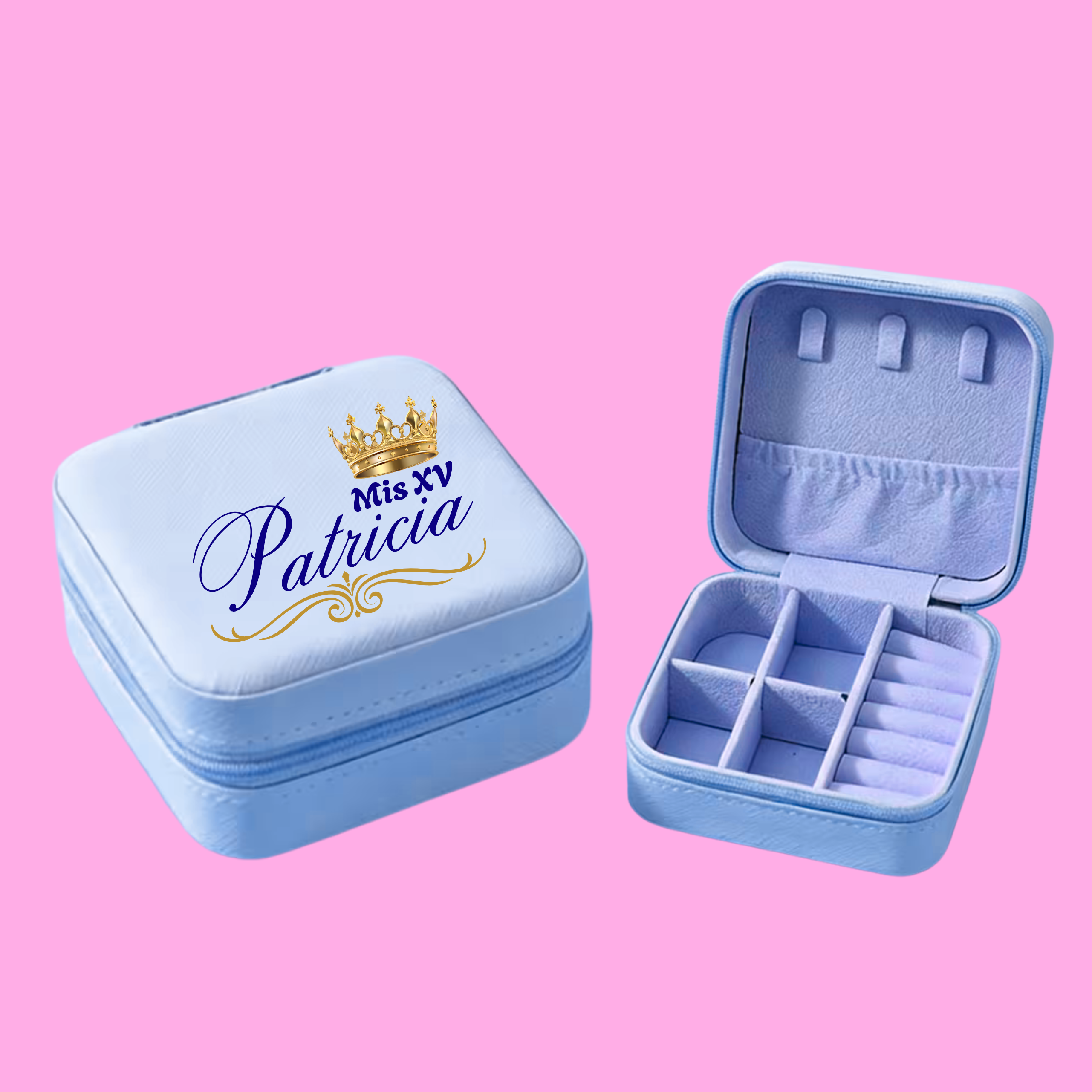 Blue Crown Jewelry Box