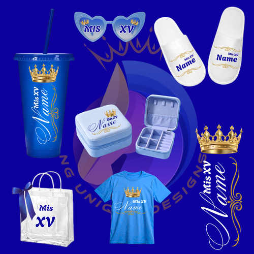 Blue Crown Jewelry Box