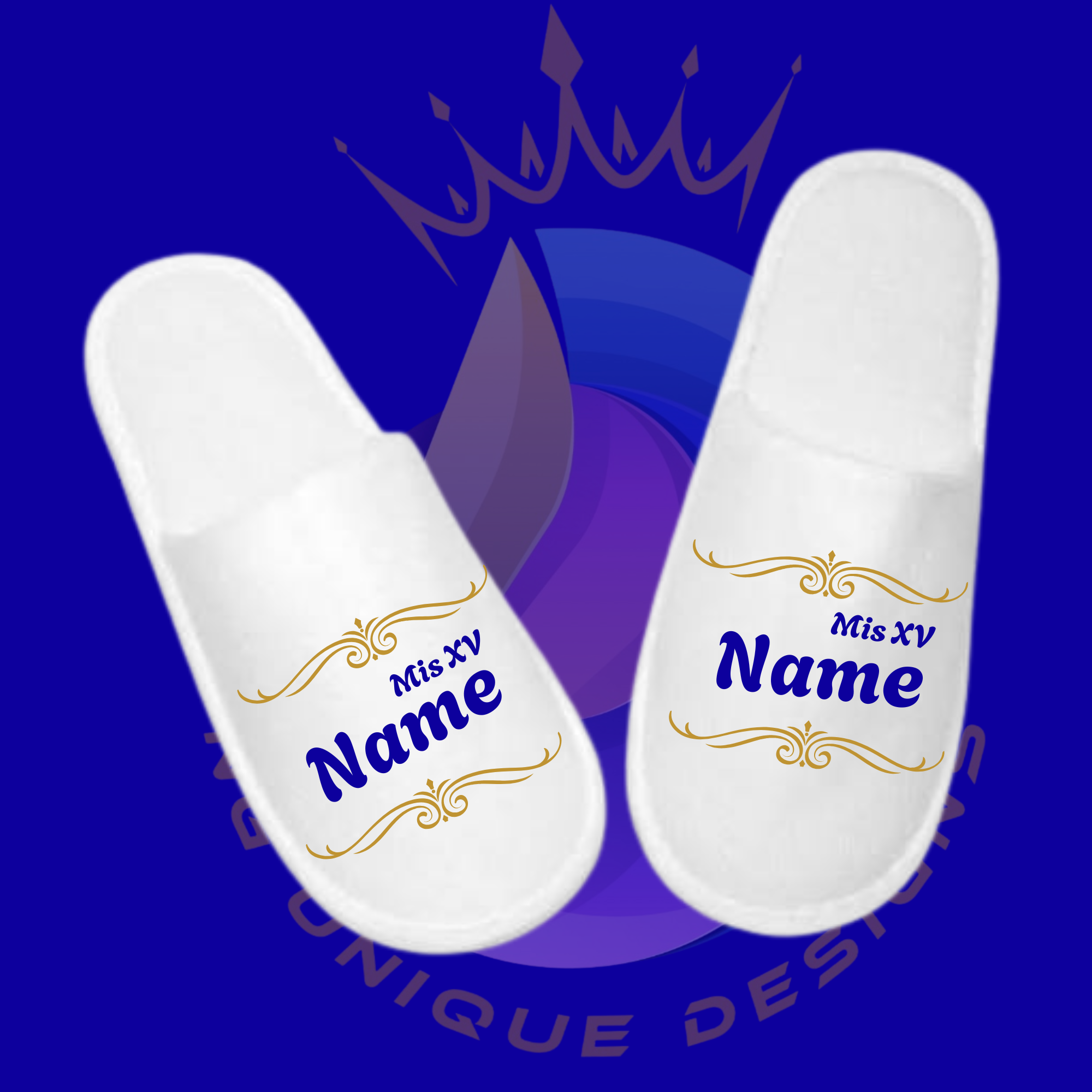 White Slippers with XV logo