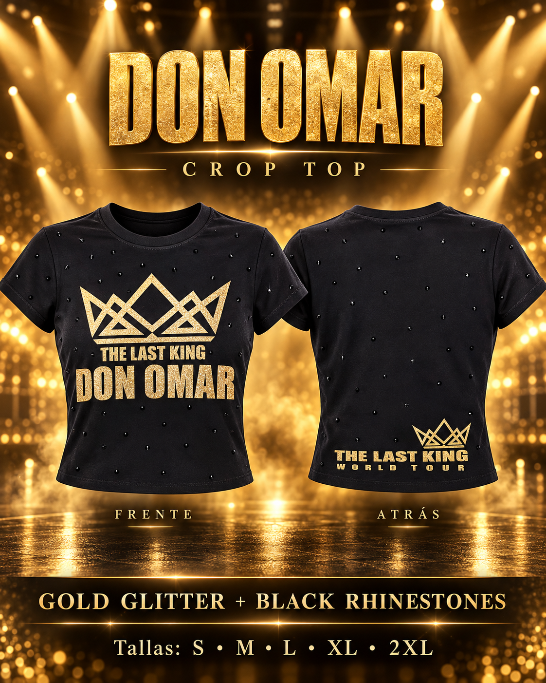 Don Omar Rhinestones Crop top