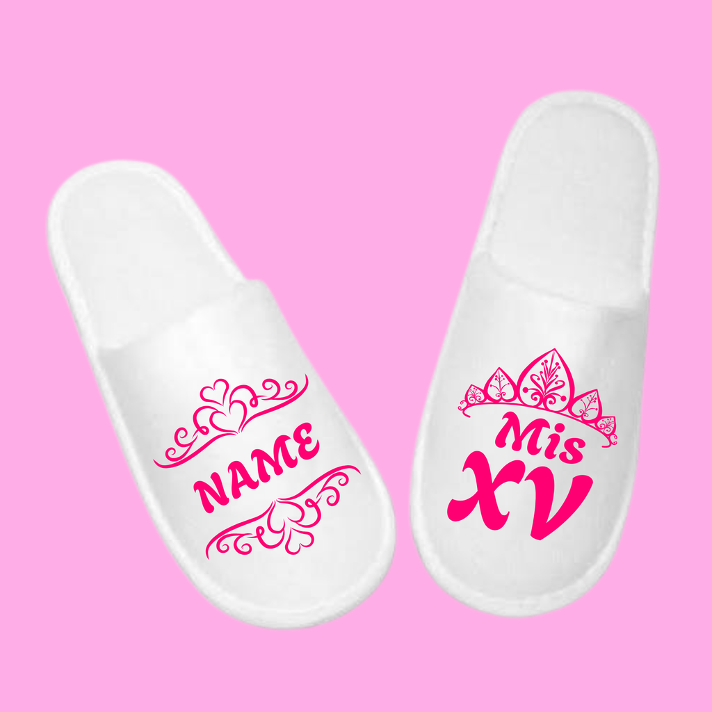 White Slippers with XV logo